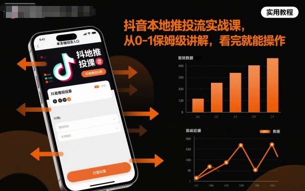 抖音本地推投流实战课，从0-1保姆级讲解，看完就能操作-讯领网创