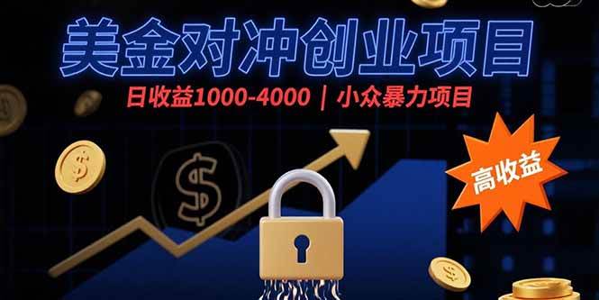 （15642期）美金对冲创业项目，日收益1000-4000，小众暴力项目-讯领网创