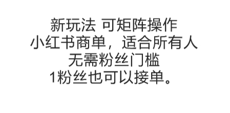 可矩阵操作，小红书商单新玩法，适合所有人，无需粉丝门槛，1粉丝也可以接单-讯领网创