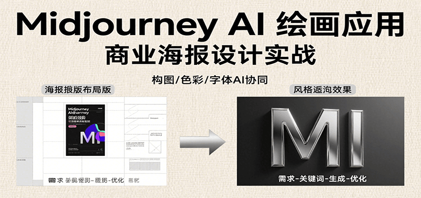 Midjourney AI绘画应用，关键词指令解析、漫画头像制作、海报设计、3D人物生成等-讯领网创