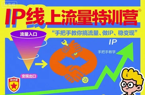 IP线上流量特训营，手把手教你搞流量、做IP、稳变现-讯领网创