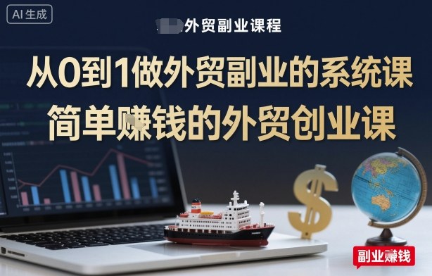 从0到1做外贸副业的系统课，简单賺钱的外贸创业课-讯领网创