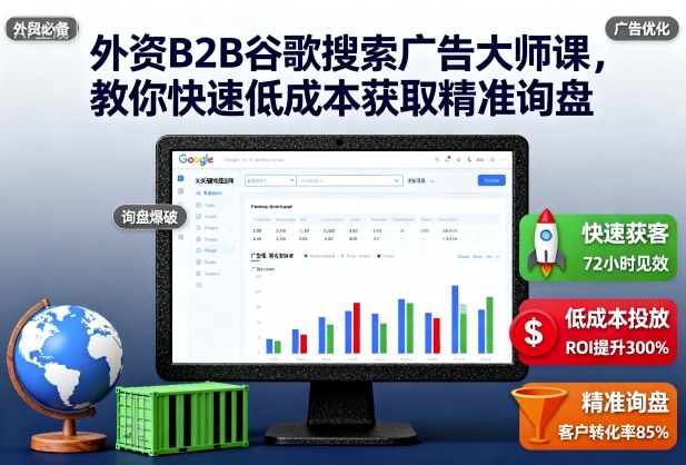外资B2B谷歌搜索广告大师课，教你快速低成本获取精准询盘-讯领网创
