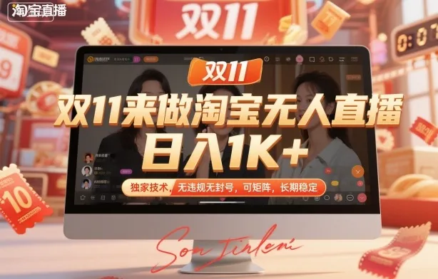 双11来做淘宝无人直播，日入1K+，独家技术，无违规无封号，可矩阵，长期稳定【揭秘】-讯领网创