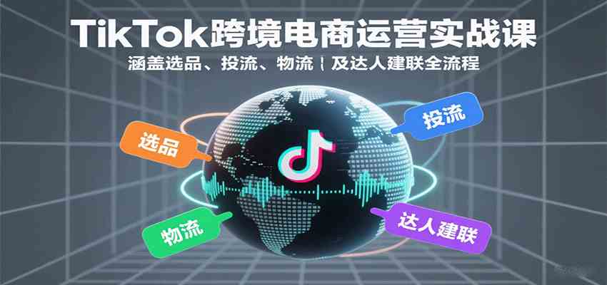 TikTok跨境电商运营实战课：涵盖选品、投流、物流及达人建联全流程-讯领网创