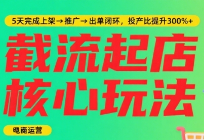 淘宝截流快速起店玩法，掌握暴力快速起店的流程，5天完成上架-推广-出单闭环-讯领网创