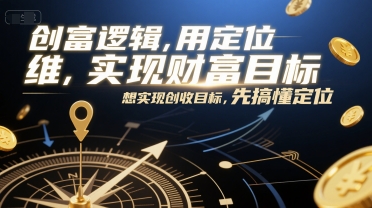 创富逻辑，用定位思维实现财富目标，想实现创收目标，先搞懂定位-讯领网创