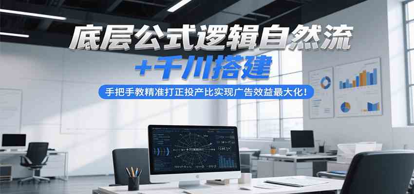 底层公式逻辑自然流+千川搭建，手把手教精准打正投产比实现广告效益最大化！-讯领网创
