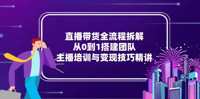 （15004期）直播带货全流程拆解：从0到1搭建团队，主播培训与变现技巧精讲-讯领网创