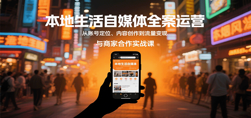 本地生活自媒体全案运营，从账号定位、内容创作到流量变现与商家合作实战课-讯领网创