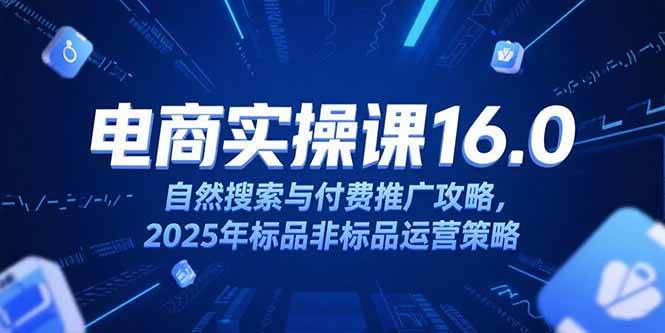 图片[1]-（15262期）淘宝电商运营课16.0，自然搜索与付费推广攻略，2025年标品非标品运营策略-讯领网创