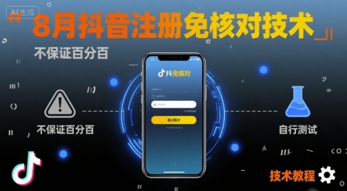 8月抖音注册免核对技术，不保证百分百，自测-讯领网创