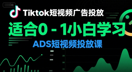 Tiktok短视频广告投放，适合0-1小白学习ADS短视频投放课-讯领网创