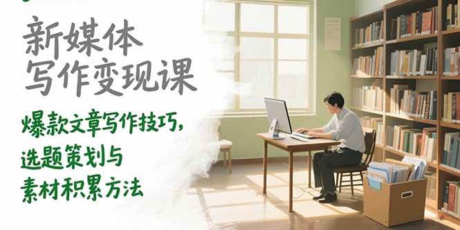（15345期）新媒体写作变现课，爆款文章写作技巧，选题策划与素材积累方法-寒山客