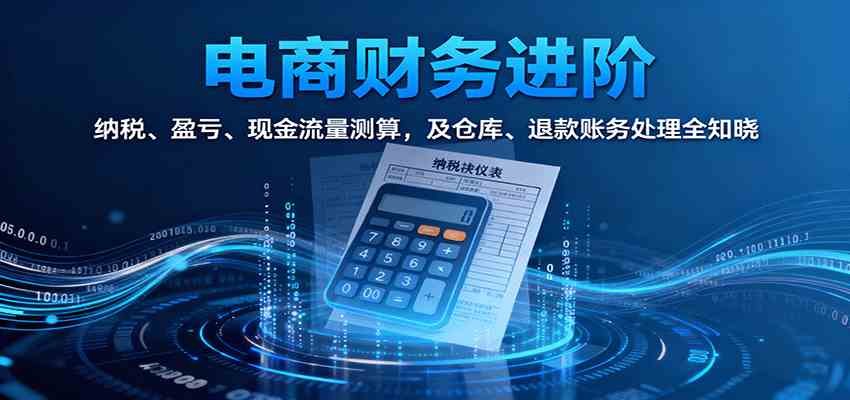 电商财务进阶：纳税、盈亏、现金流量测算，及仓库、退款账务处理全知晓-讯领网创