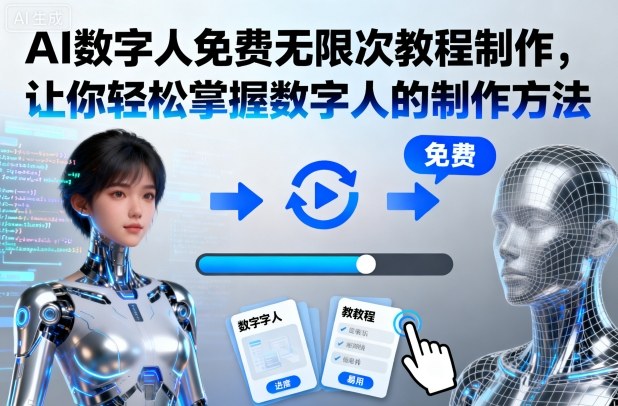 AI数字人免费无限次教程制作，让你轻松掌握数字人的制作方法-讯领网创