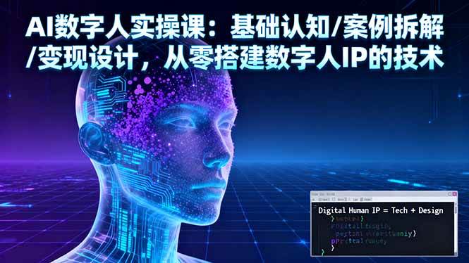 （16317期）AI数字人实操课：基础认知/案例拆解/变现设计，从零搭建数字人IP的技术-讯领网创