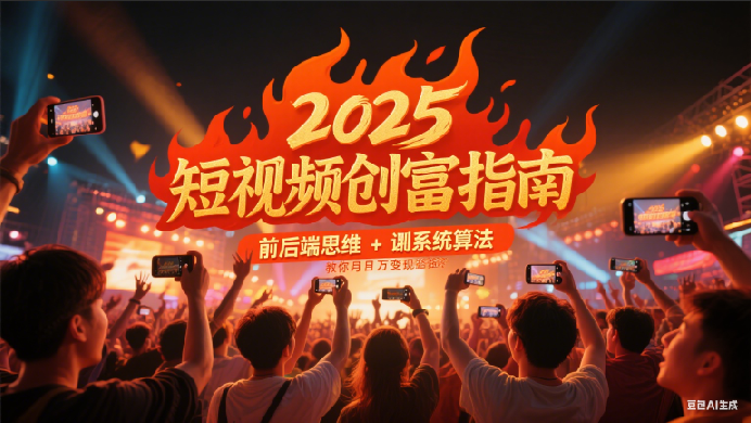 2025短视频创富指南，前后端思维 + 系统算法，教你月入过万变现路径-讯领网创