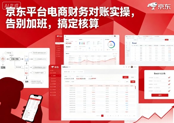 京东平台电商财务对账实操，告别加班，搞定核算-讯领网创