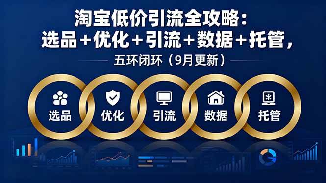 （16009期）淘宝低价引流全攻略：选品＋优化＋引流＋数据＋托管，五环闭环（9月更新）-讯领网创
