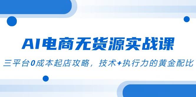 （14982期）AI电商无货源实战课，三平台0成本起店攻略，技术+执行力的黄金配比-讯领网创
