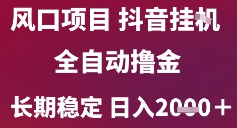 风口项目，六月最新玩法抖音无人挂G，全自动撸金，长期稳定 日入2k+【揭秘】-讯领网创