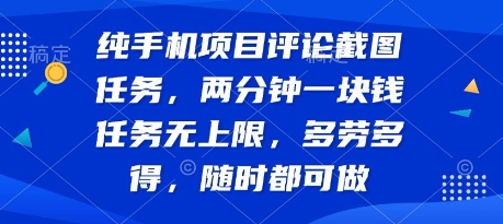 纯手机项目评论截图任务，两分钟一块钱 任务无上限多劳多得，随时随地都能做【揭秘】-讯领网创