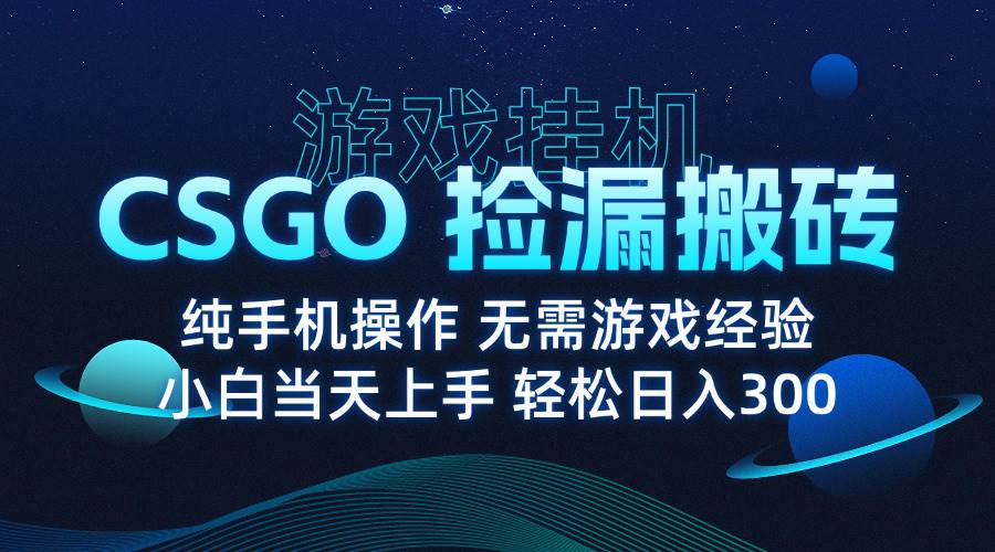 （15820期）8月最新游戏搬砖，CSGO纯挂机，不需要玩游戏，实现真挂机，月入1W+-讯领网创
