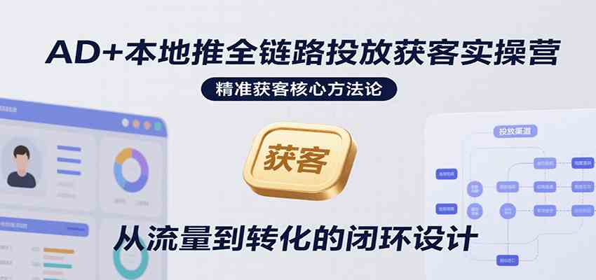 AD+本地推全链路投放获客实操营，快速掌握精准获客技巧，当天投放当天转化高效营销-讯领网创