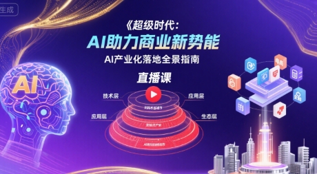 超级时代：AI助力商业新势能直播课，AI产业化落地全景指南-讯领网创
