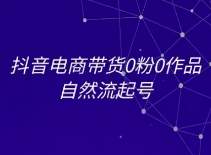 抖音电商带货0粉0作品自然流起号，抖音电商教程-讯领网创