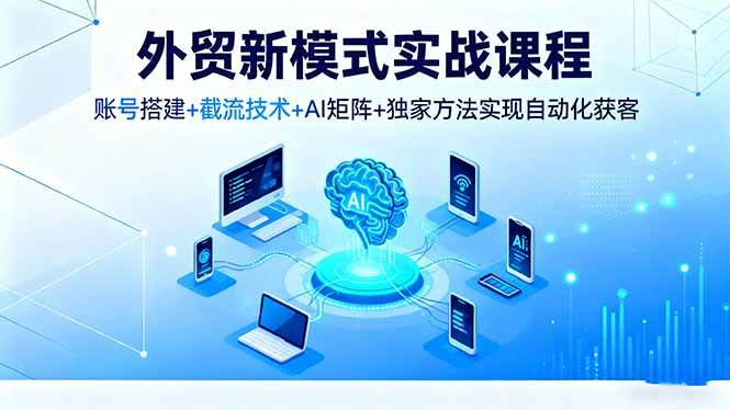 (16363期)外贸新模式实战课程,账号搭建+截流技术+AI矩阵+独家方法实现自动化获客-讯领网创