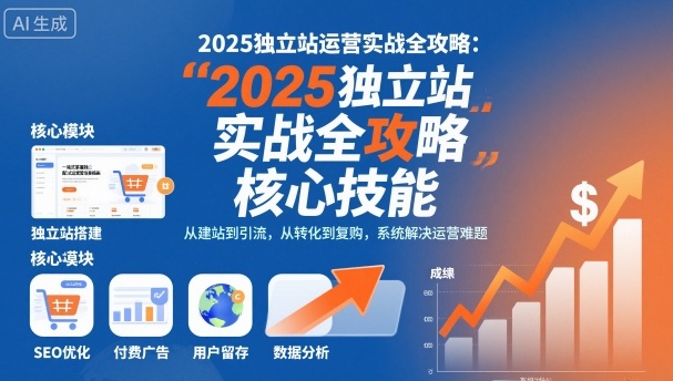 2025独立站运营实战全攻略，一站式掌握独立站运营核心技能-讯领网创