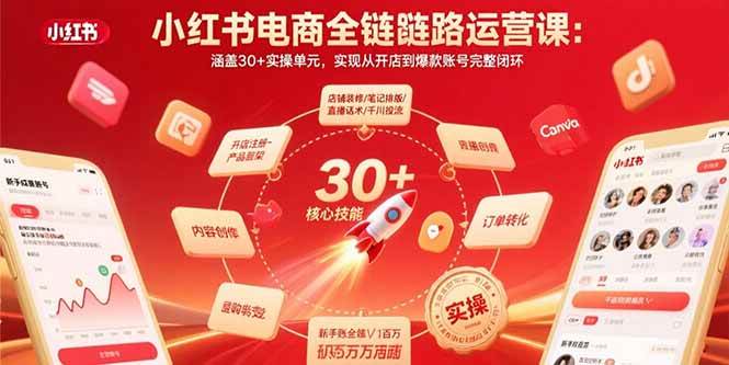 （15751期）小红书电商全链路运营课：涵盖30+实操单元，实现从开店到爆款账号完整闭环-讯领网创