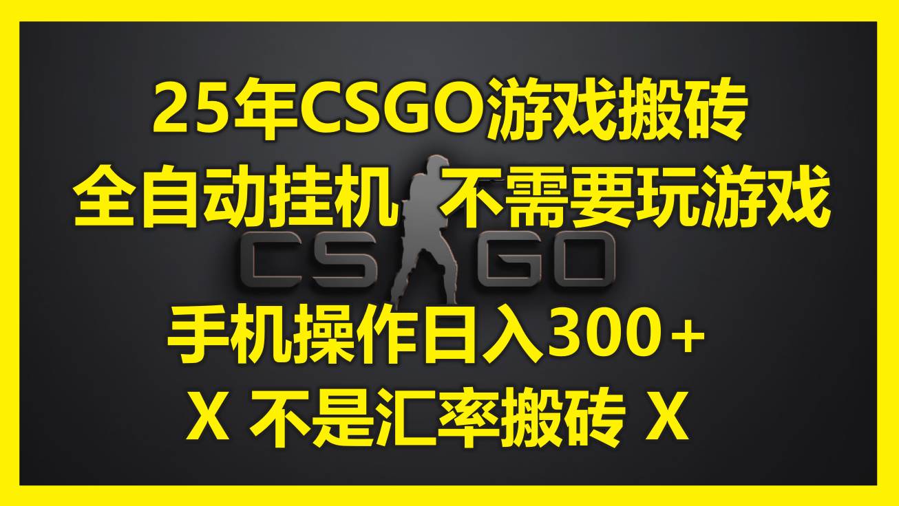 图片[1]-（14902期）25年CSGO游戏搬砖，全自动挂机，不需要玩游戏，手机操作日入300+。(不…-讯领网创